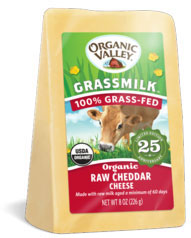 Organic Valley raw cheddar cheese